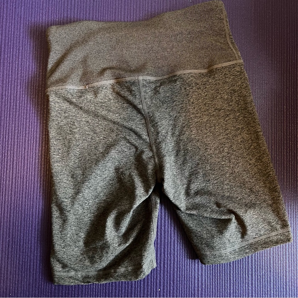 Yogalicious Gray Bike Shorts with Stretchy Fit and Wide Waistband